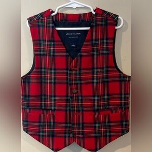 Janie and Jack Red Plaid Vest (size 7) Perfect for Christmas!